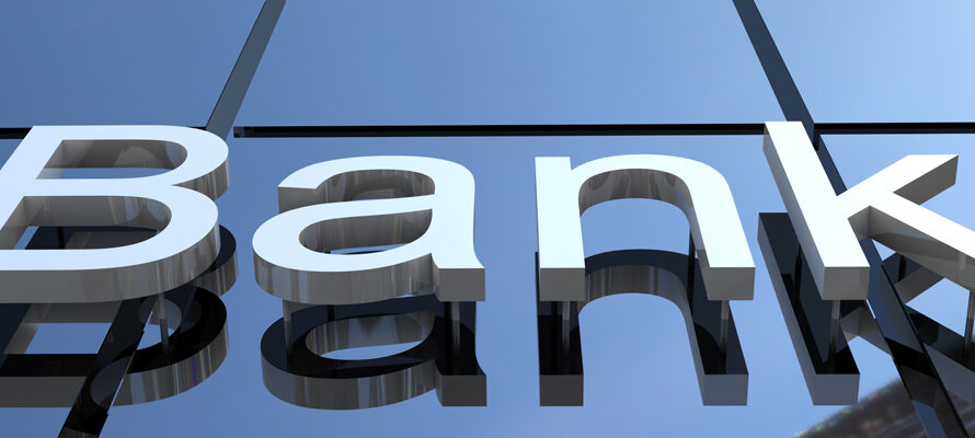 De vlaggen van verschillende banken