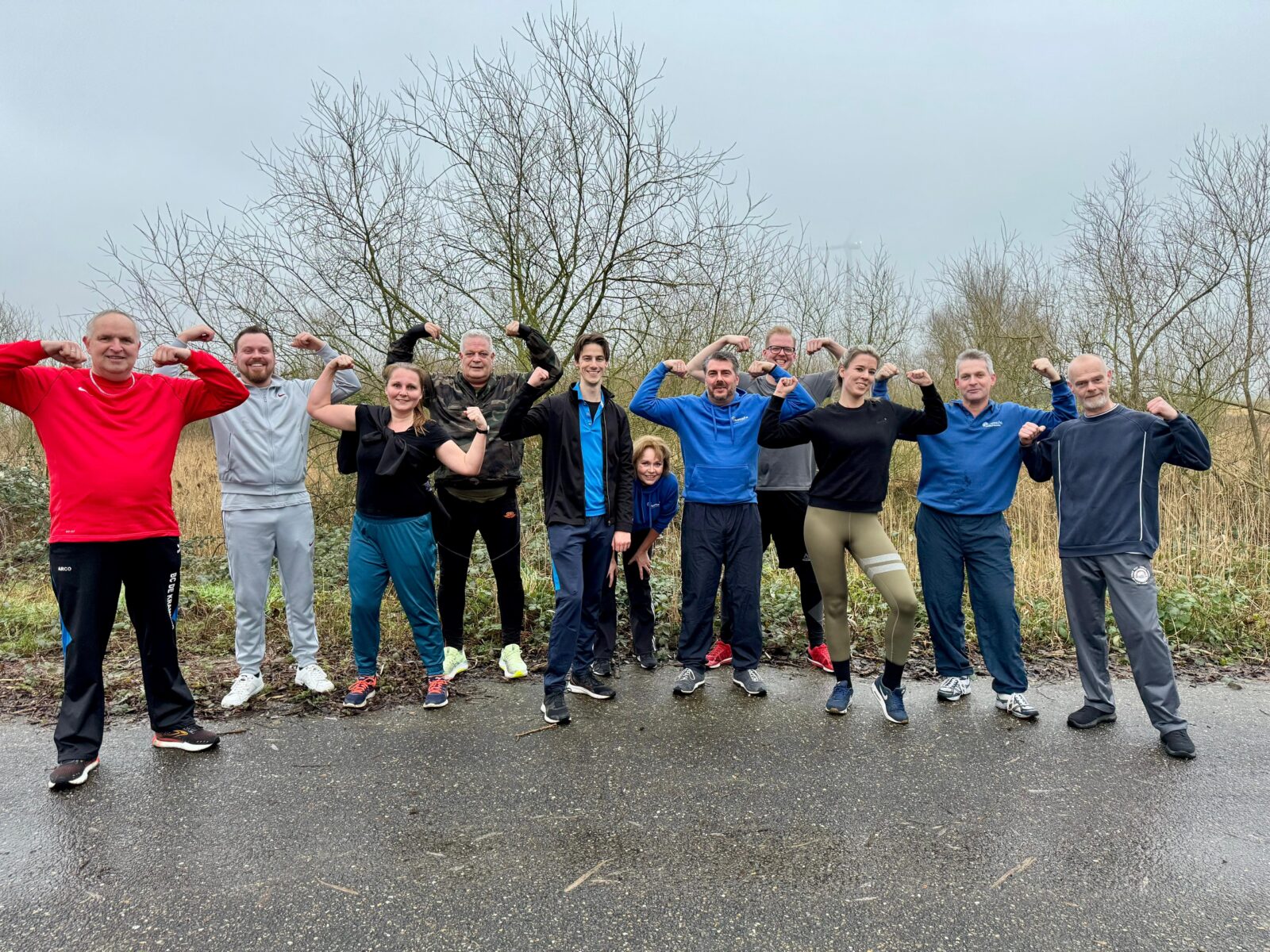 Team workout with personal trainer